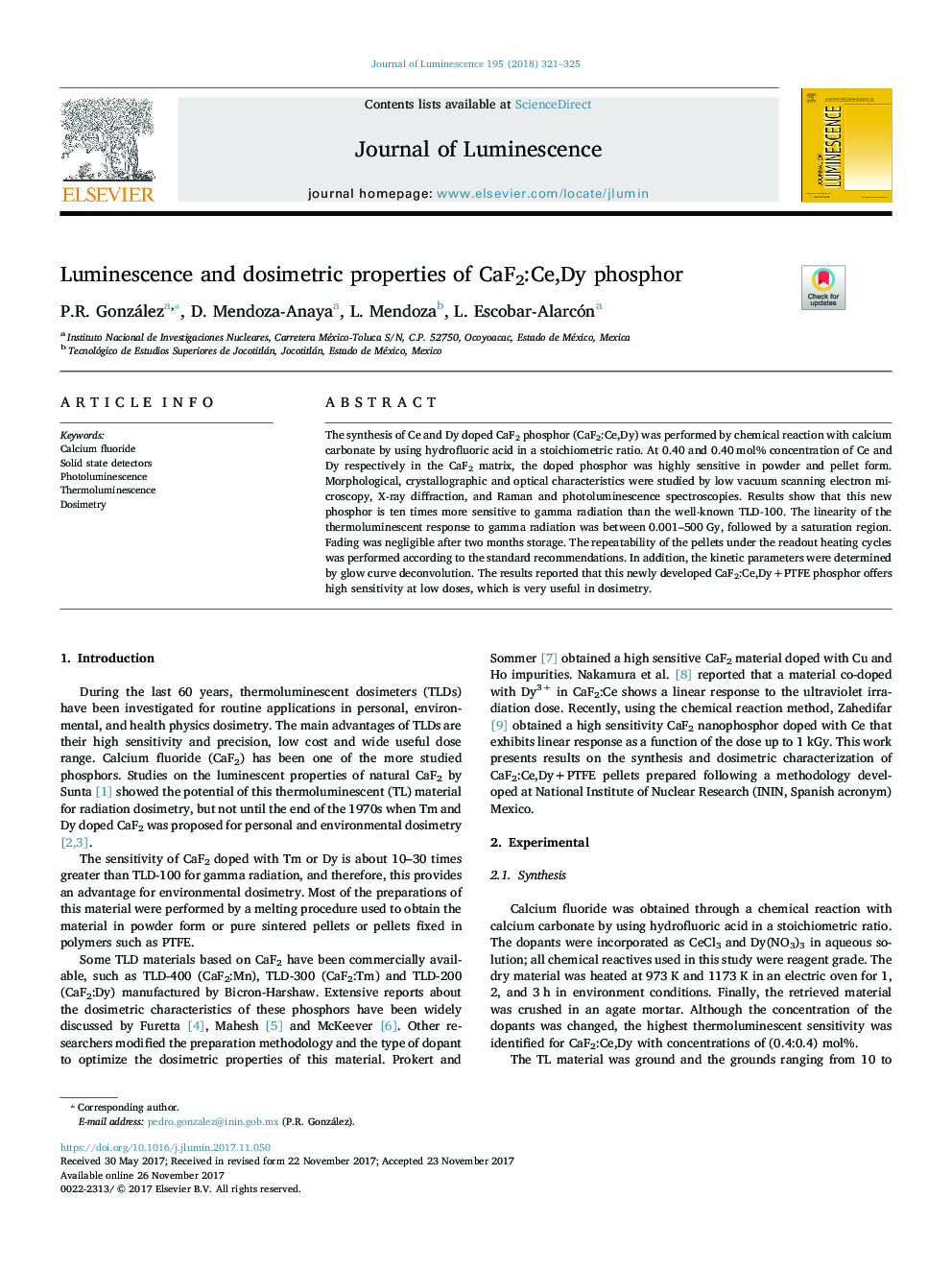 Luminescence and dosimetric properties of CaF2:Ce,Dy phosphor