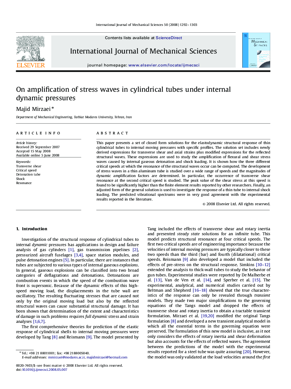 On amplification of stress waves in cylindrical tubes under internal dynamic pressures