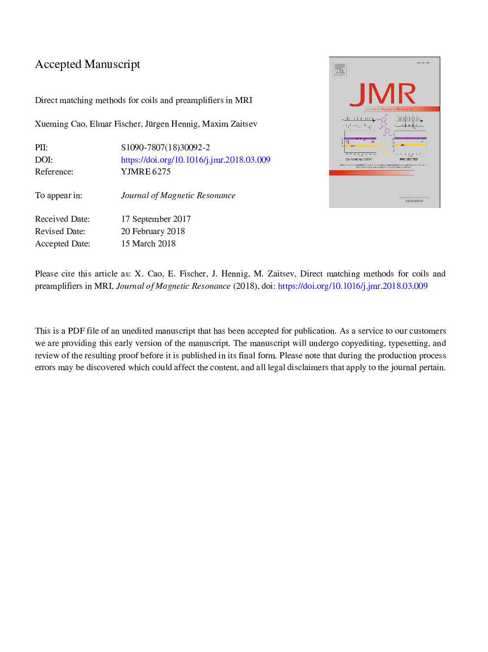 Direct matching methods for coils and preamplifiers in MRI