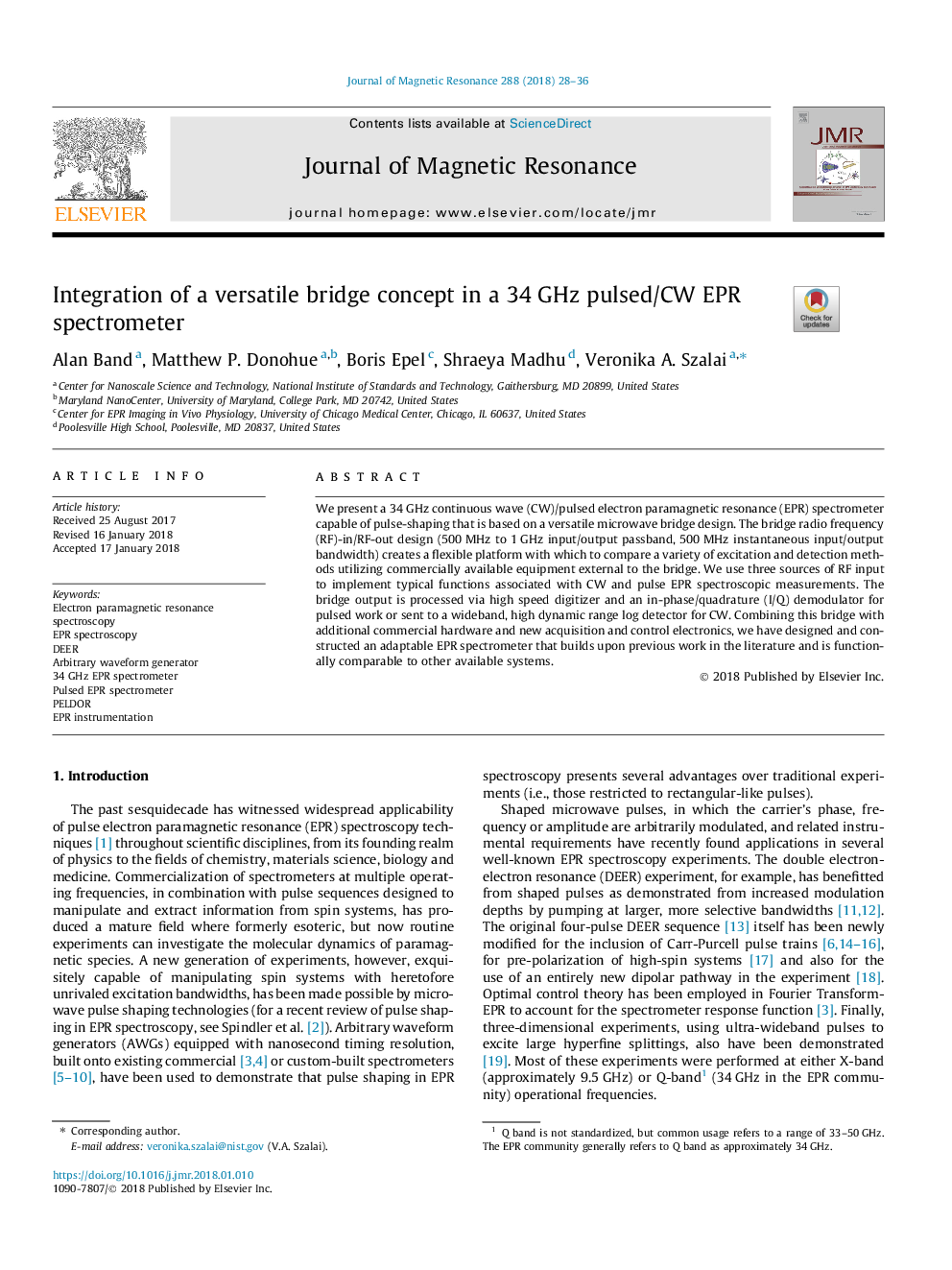 Integration of a versatile bridge concept in a 34â¯GHz pulsed/CW EPR spectrometer