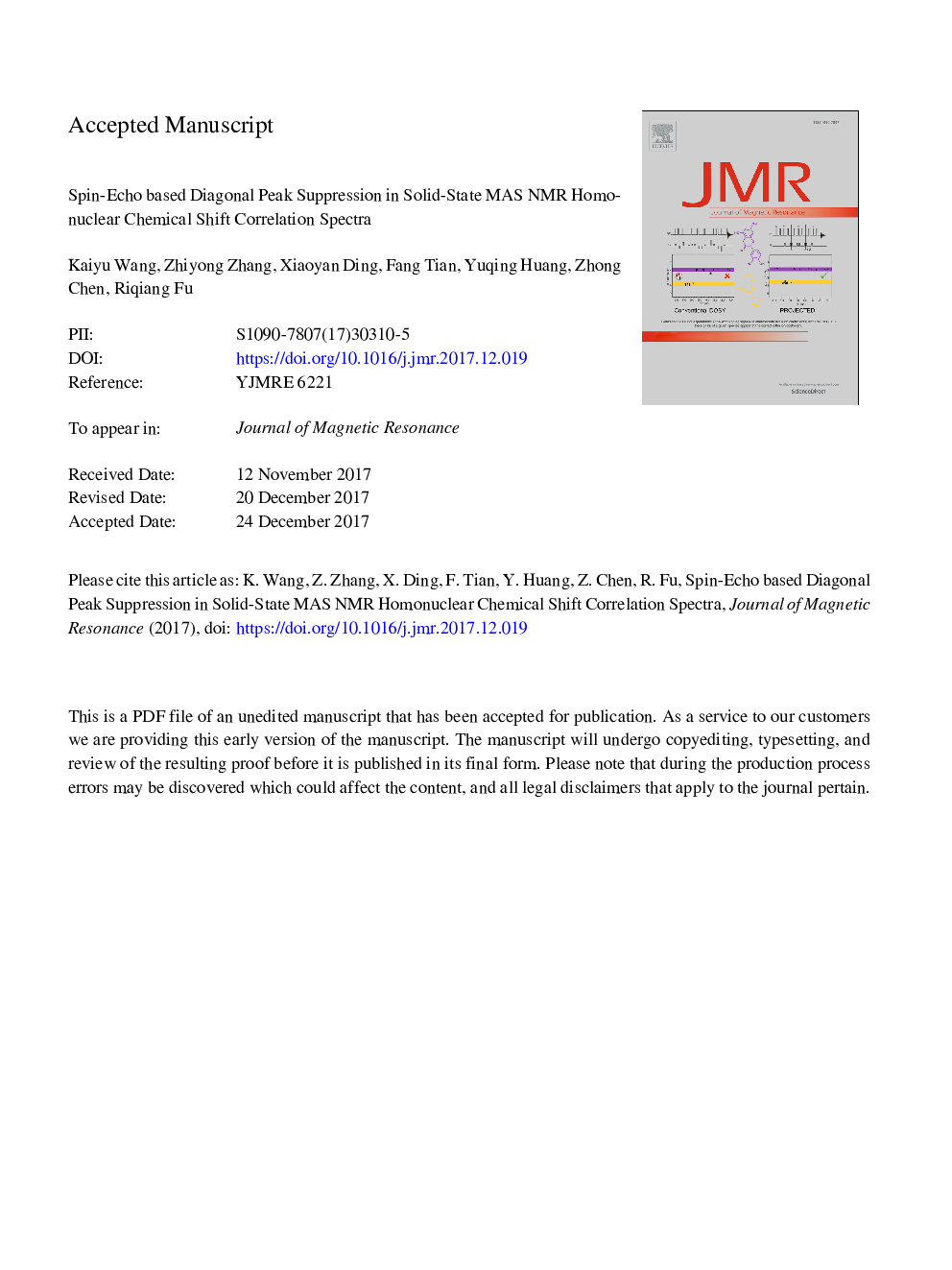 Spin-echo based diagonal peak suppression in solid-state MAS NMR homonuclear chemical shift correlation spectra