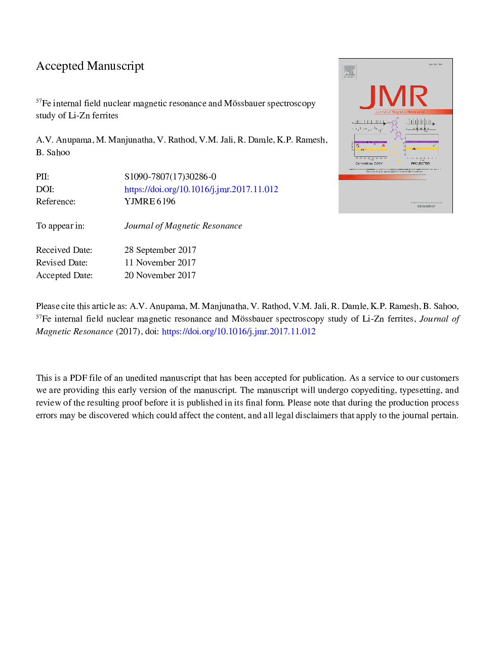 57Fe internal field nuclear magnetic resonance and Mössbauer spectroscopy study of Li-Zn ferrites