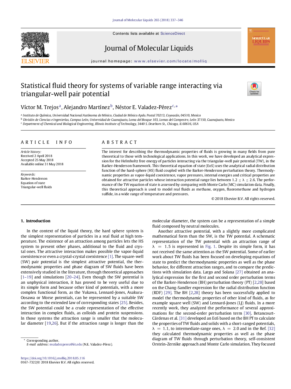 Statistical fluid theory for systems of variable range interacting via triangular-well pair potential