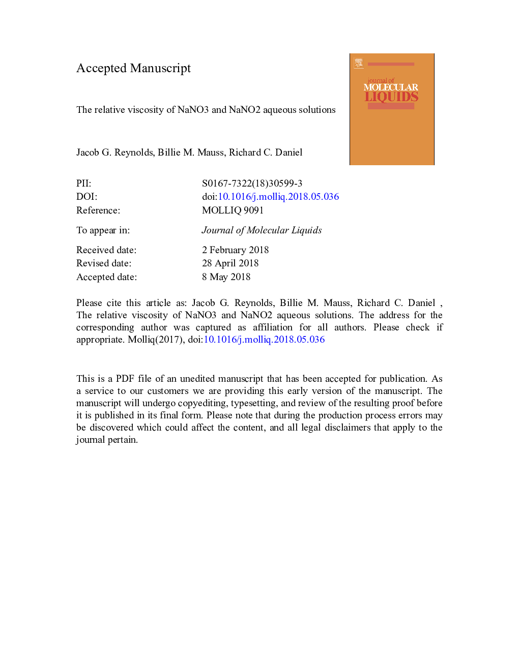 The relative viscosity of NaNO3 and NaNO2 aqueous solutions