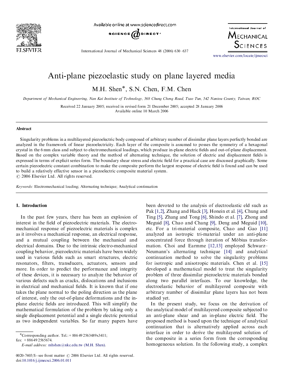 Anti-plane piezoelastic study on plane layered media