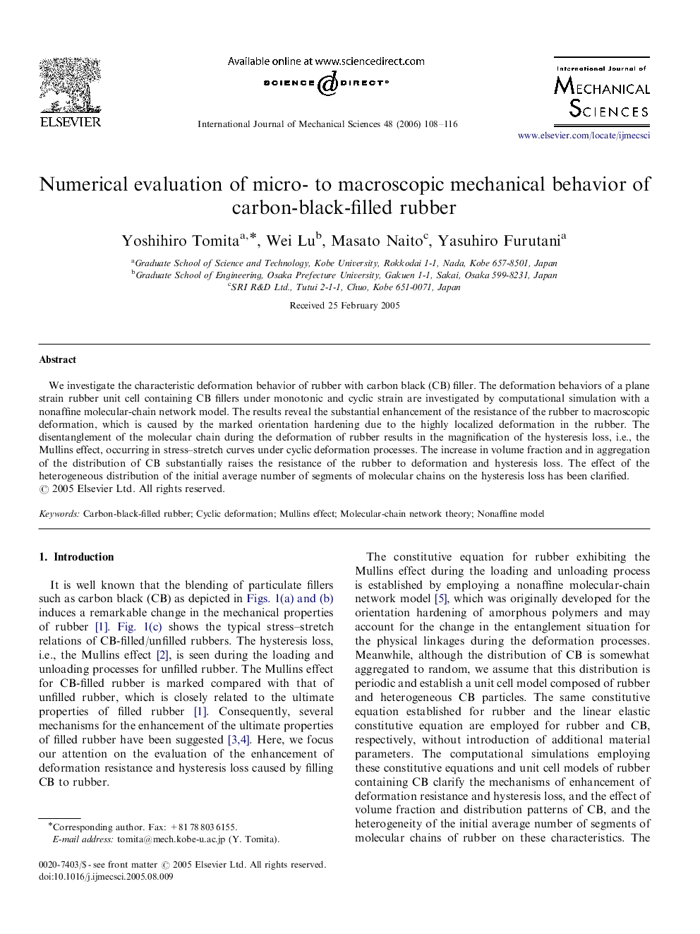 Numerical evaluation of micro- to macroscopic mechanical behavior of carbon-black-filled rubber