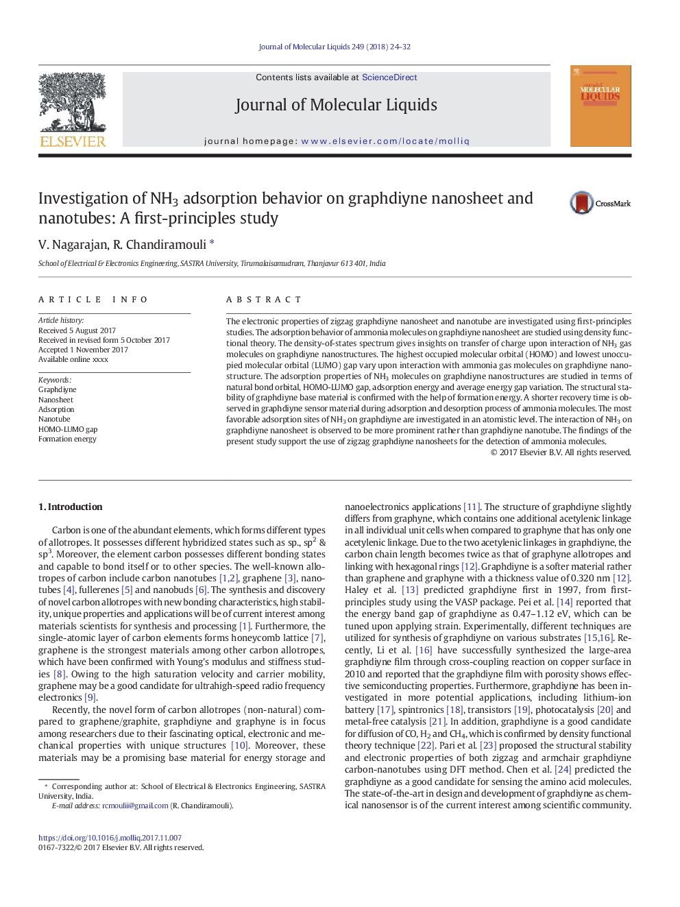 Investigation of NH3 adsorption behavior on graphdiyne nanosheet and nanotubes: A first-principles study