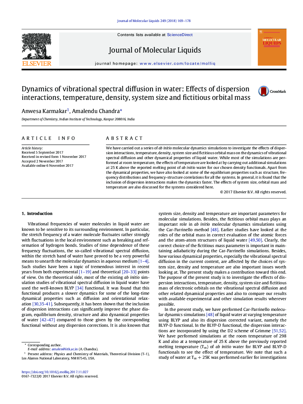 Dynamics of vibrational spectral diffusion in water: Effects of dispersion interactions, temperature, density, system size and fictitious orbital mass