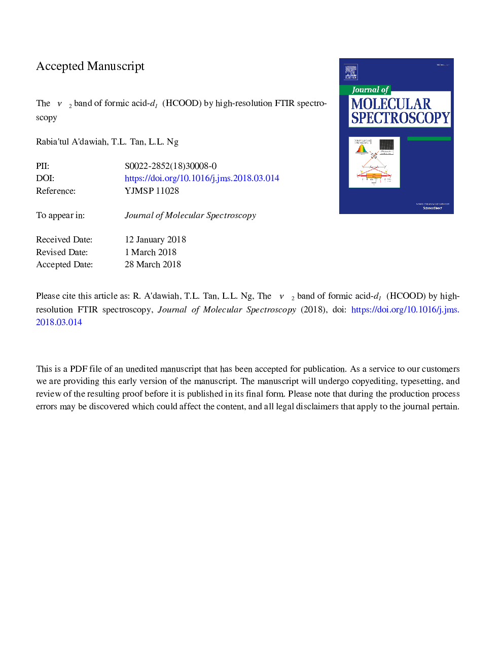 The Î½2 band of formic acid-d1 (HCOOD) by high-resolution FTIR spectroscopy