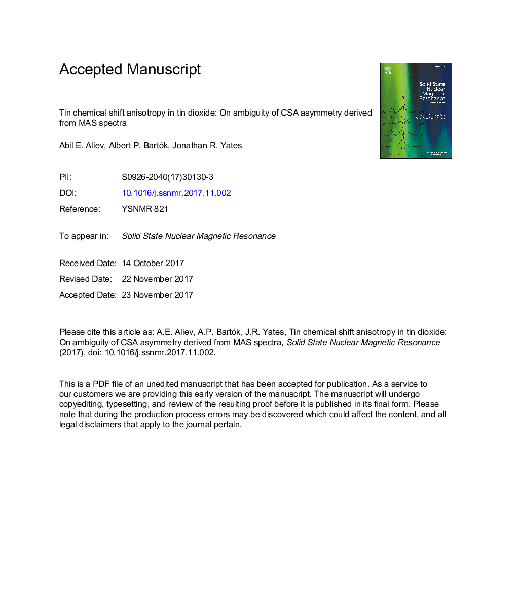 Tin chemical shift anisotropy in tin dioxide: On ambiguity of CSA asymmetry derived from MAS spectra