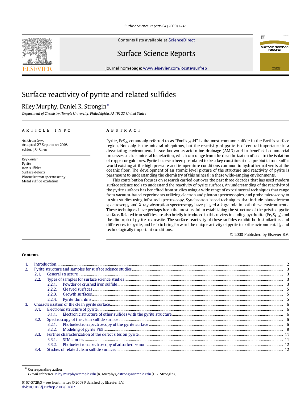 Surface reactivity of pyrite and related sulfides