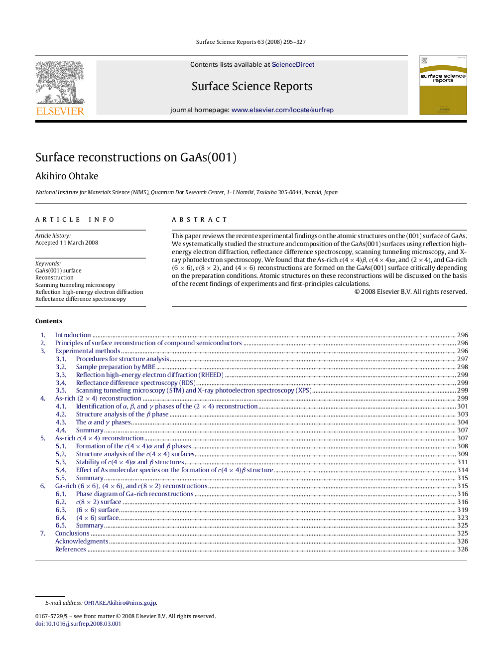 Surface reconstructions on GaAs(001)