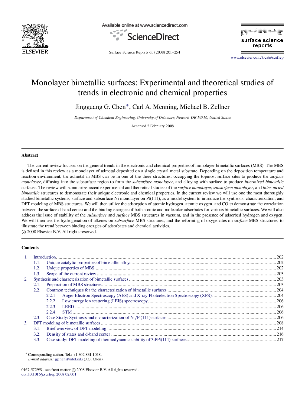عکس صفحه اول مقاله: Monolayer bimetallic surfaces: Experimental and theoretical studies of trends in electronic and chemical properties Monolayer bimetallic surfaces: Experimental and theoretical studies of trends in electronic and chemical properties