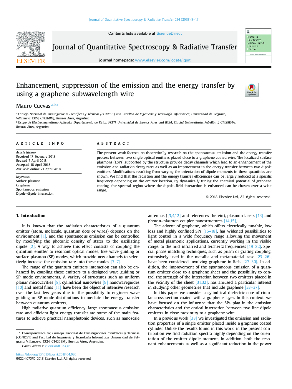 Enhancement, suppression of the emission and the energy transfer by using a graphene subwavelength wire