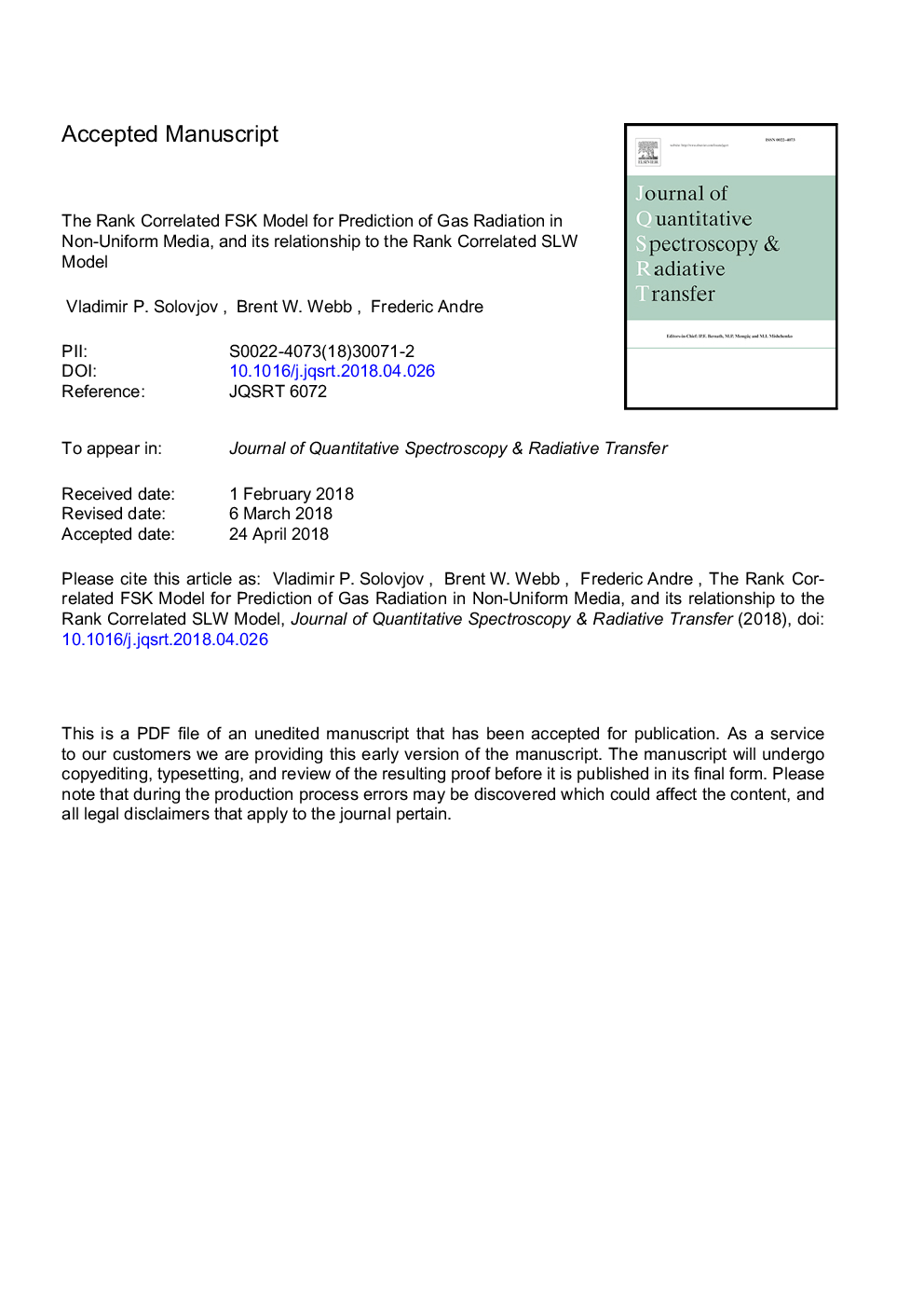 The rank correlated FSK model for prediction of gas radiation in non-uniform media, and its relationship to the rank correlated SLW model