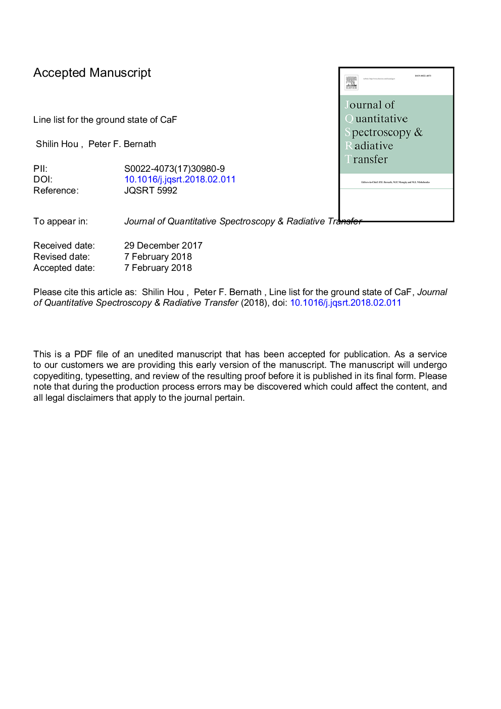 Line list for the ground state of CaF