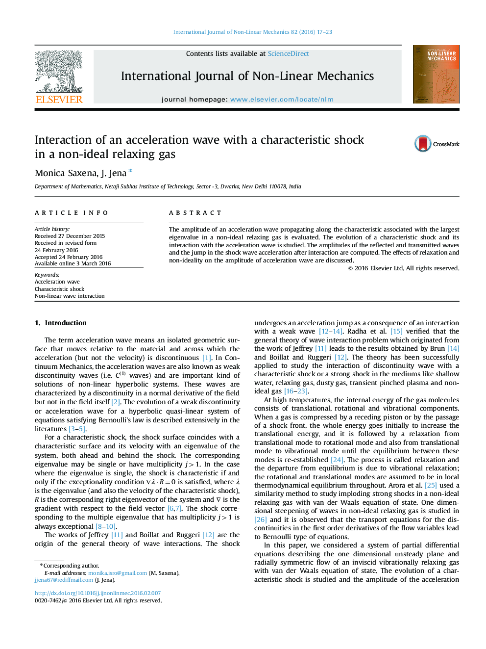 Interaction of an acceleration wave with a characteristic shock in a non-ideal relaxing gas