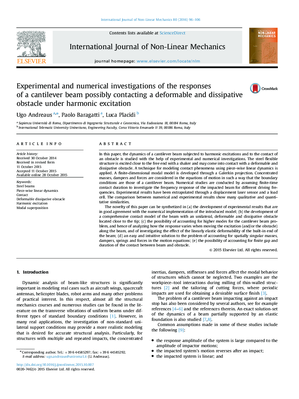 Experimental and numerical investigations of the responses of a cantilever beam possibly contacting a deformable and dissipative obstacle under harmonic excitation