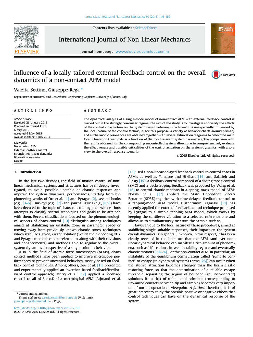 Influence of a locally-tailored external feedback control on the overall dynamics of a non-contact AFM model