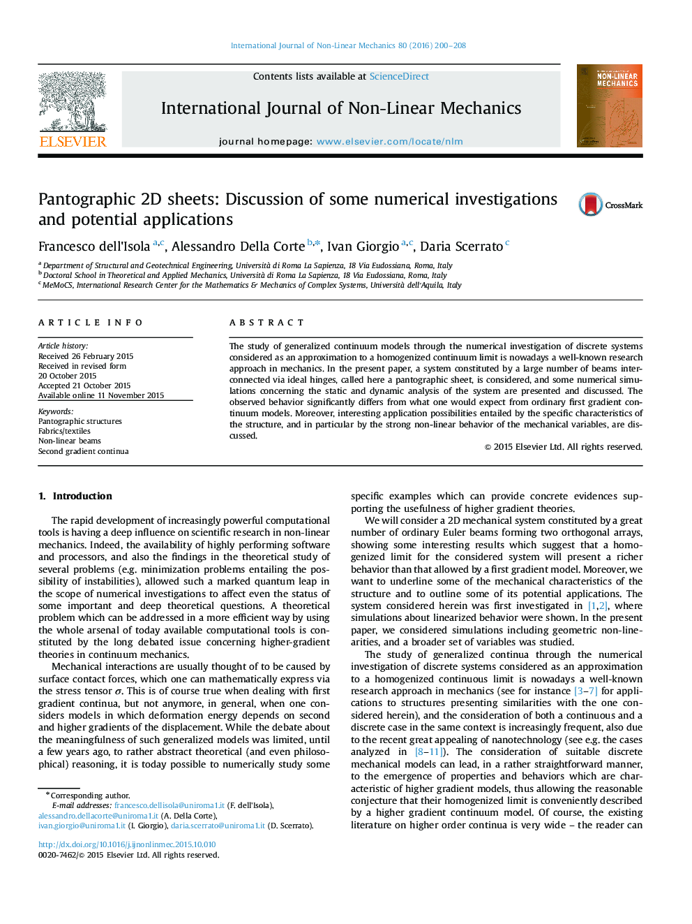 Pantographic 2D sheets: Discussion of some numerical investigations and potential applications