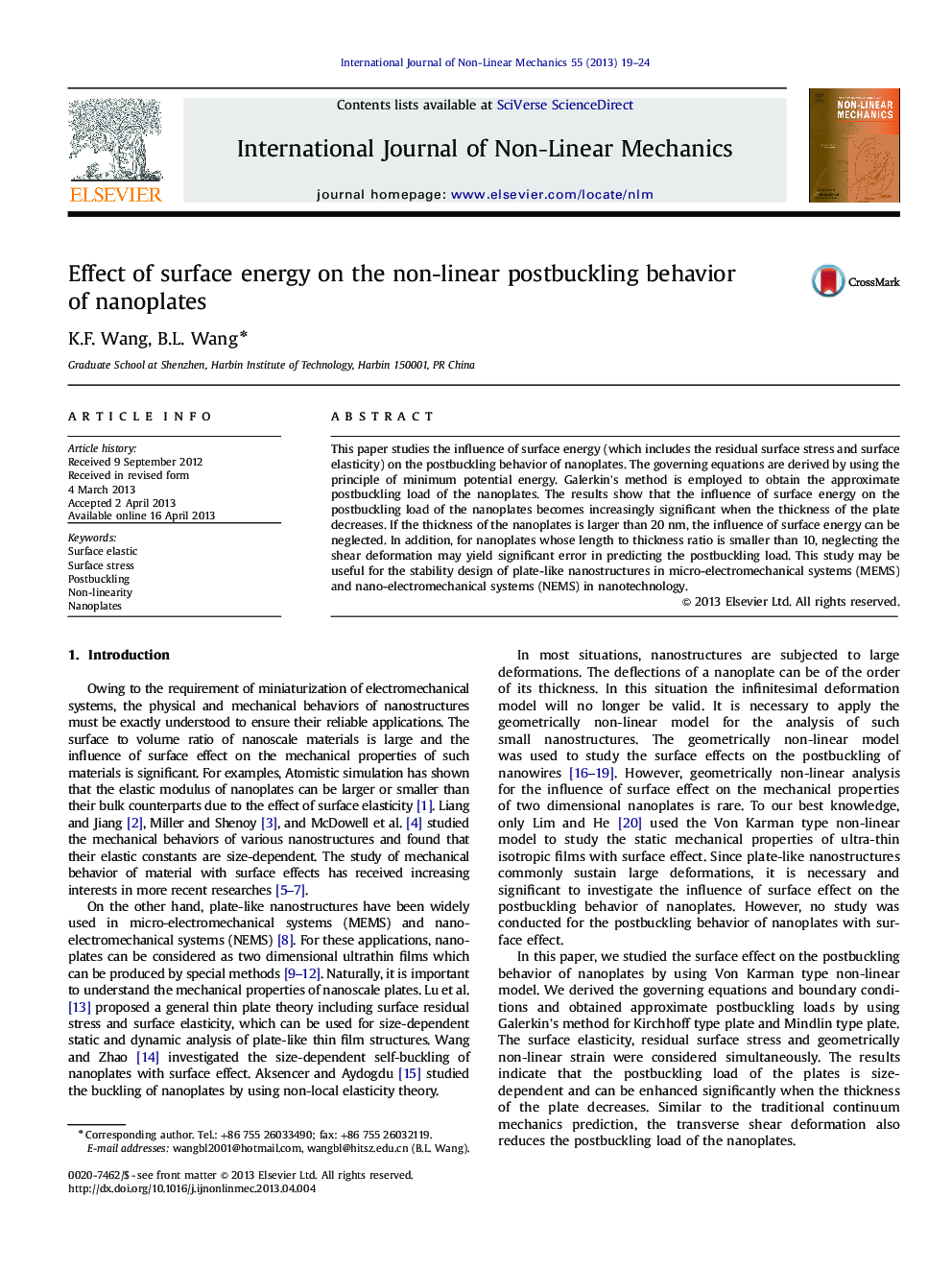 Effect of surface energy on the non-linear postbuckling behavior of nanoplates