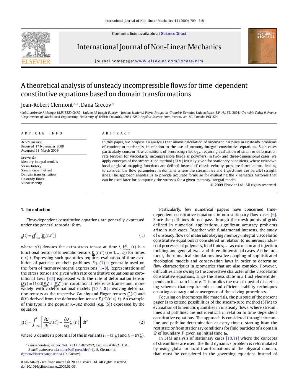 A theoretical analysis of unsteady incompressible flows for time-dependent constitutive equations based on domain transformations