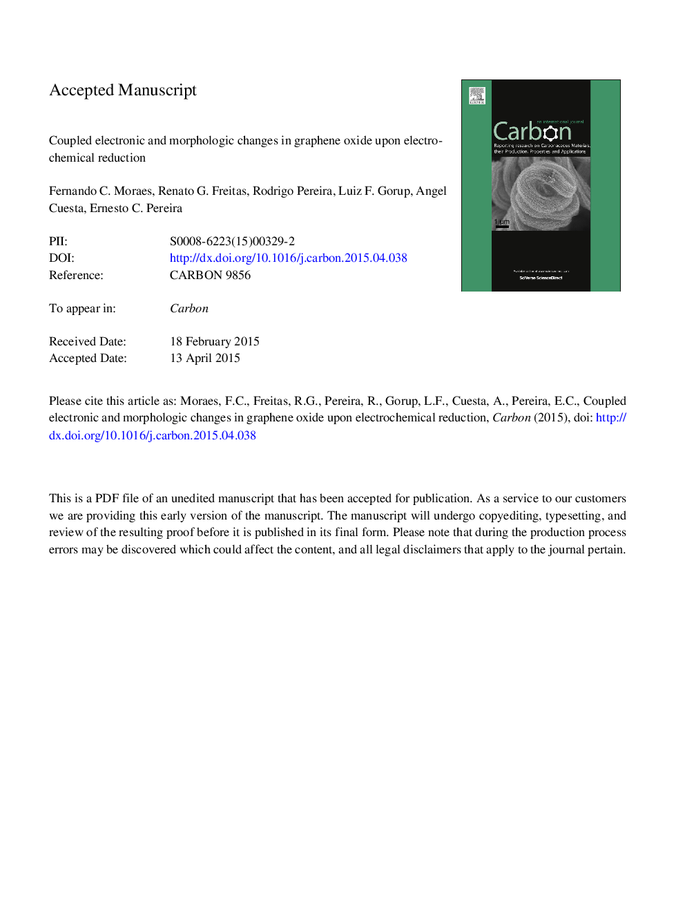 Coupled electronic and morphologic changes in graphene oxide upon electrochemical reduction