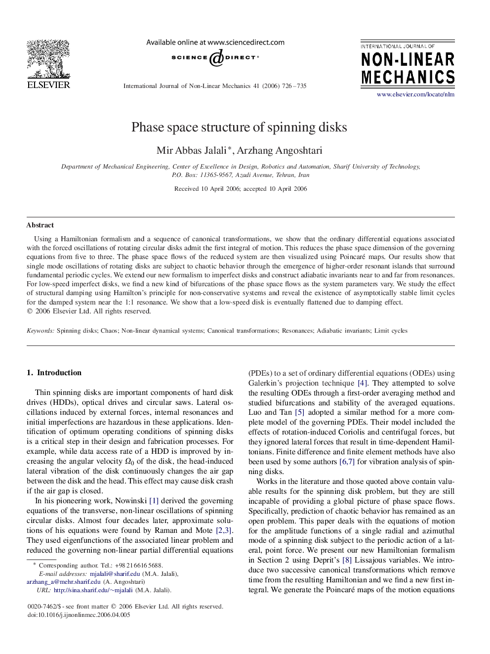 Phase space structure of spinning disks