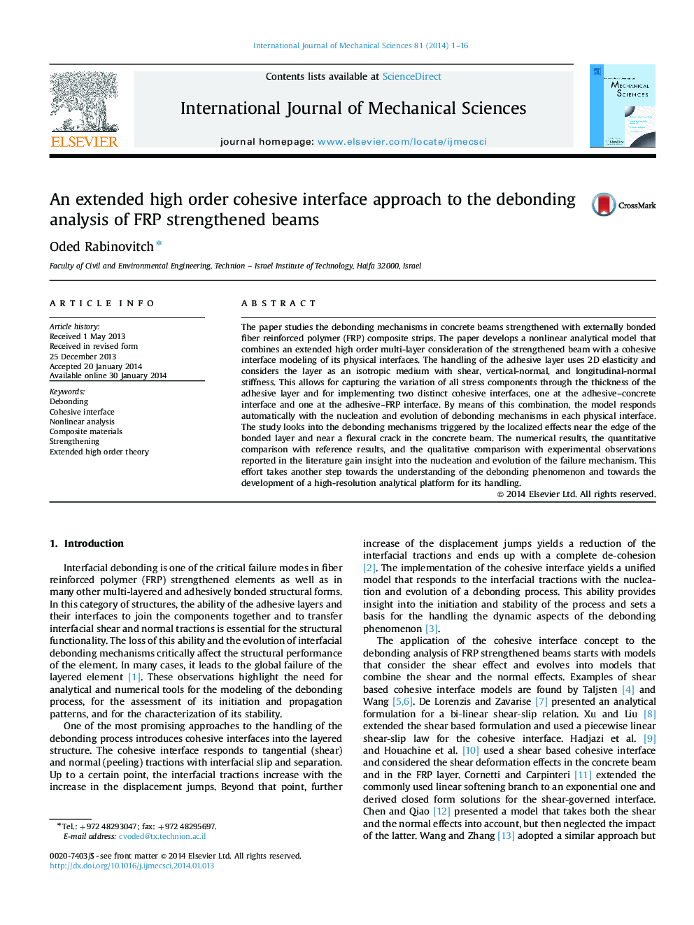 An extended high order cohesive interface approach to the debonding analysis of FRP strengthened beams