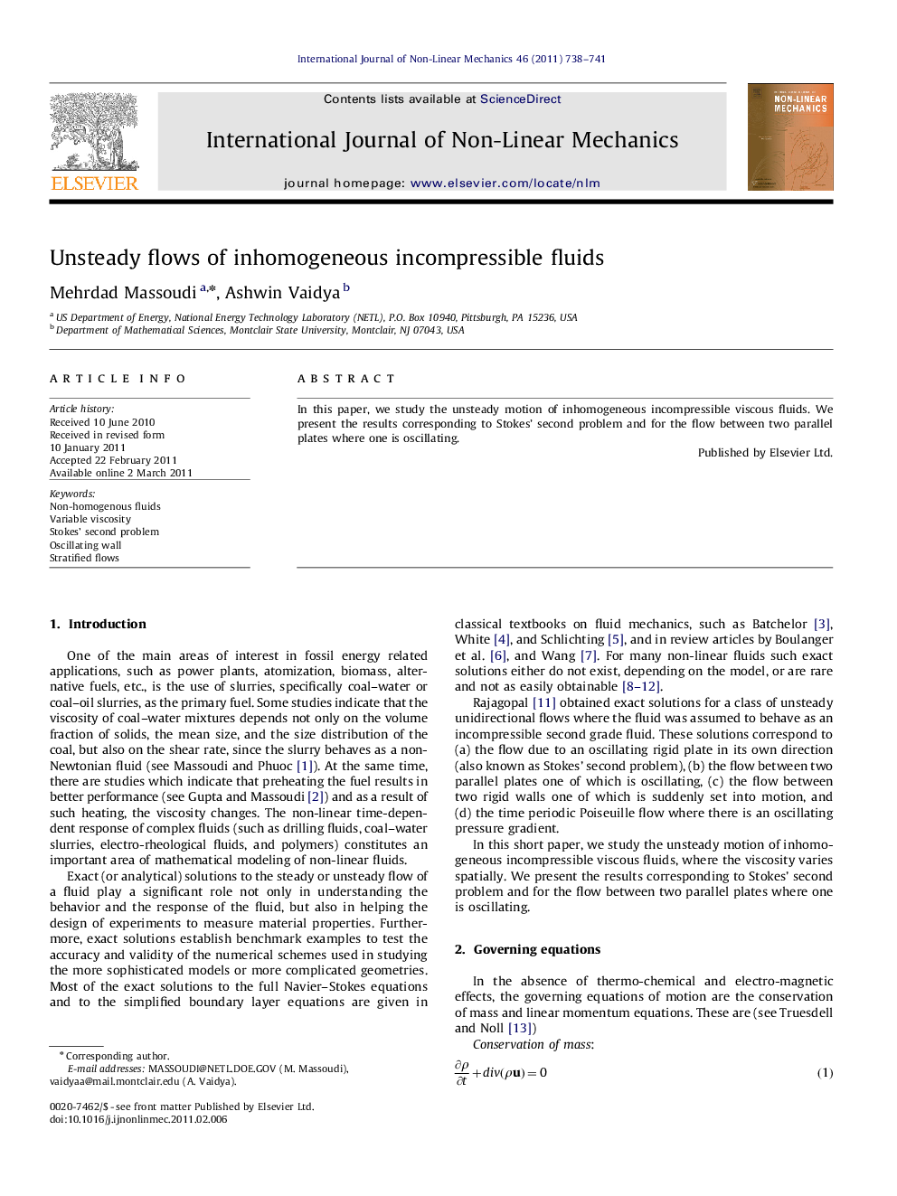 Unsteady flows of inhomogeneous incompressible fluids