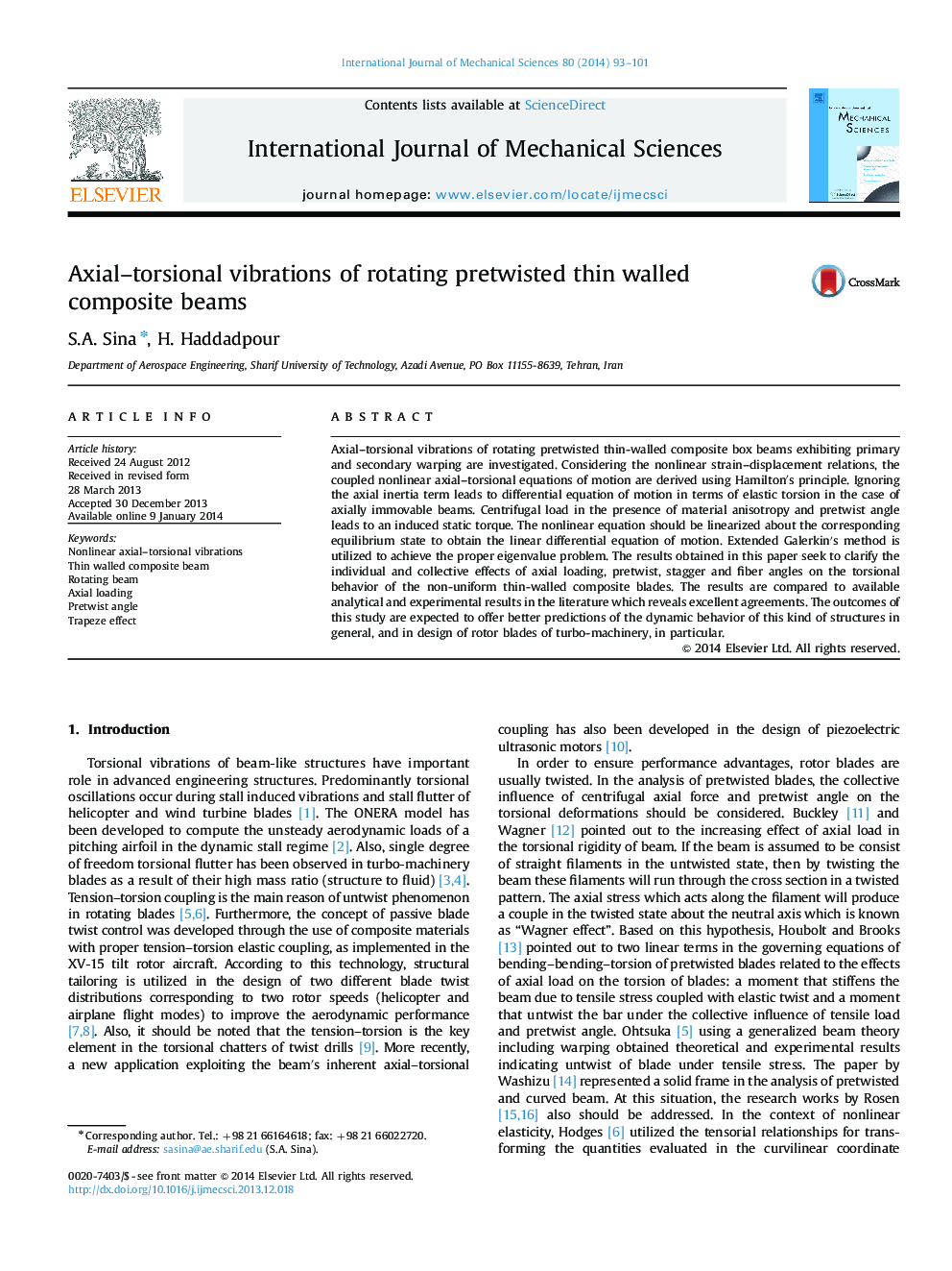 Axial–torsional vibrations of rotating pretwisted thin walled composite beams