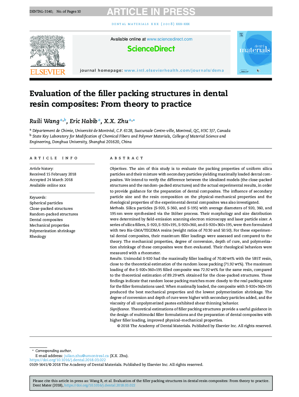 بررسی ساختار بسته بندی پرکننده در کامپوزیت رزین دندان: از نظر به عمل 