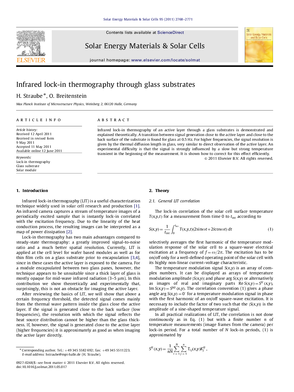 Infrared lock-in thermography through glass substrates