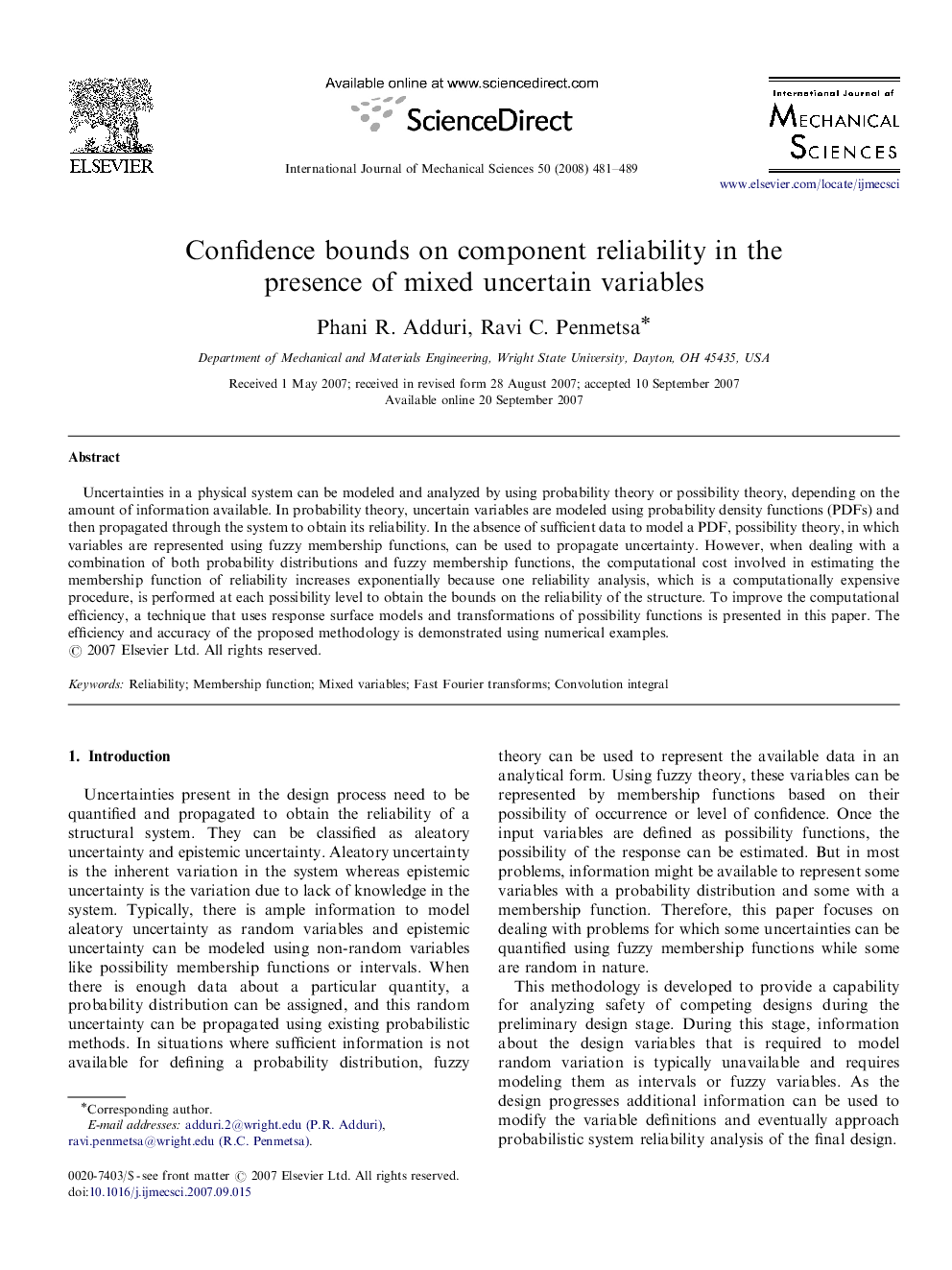 Confidence bounds on component reliability in the presence of mixed uncertain variables