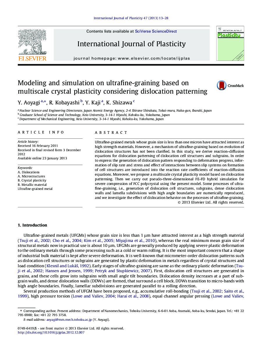 Modeling and simulation on ultrafine-graining based on multiscale crystal plasticity considering dislocation patterning