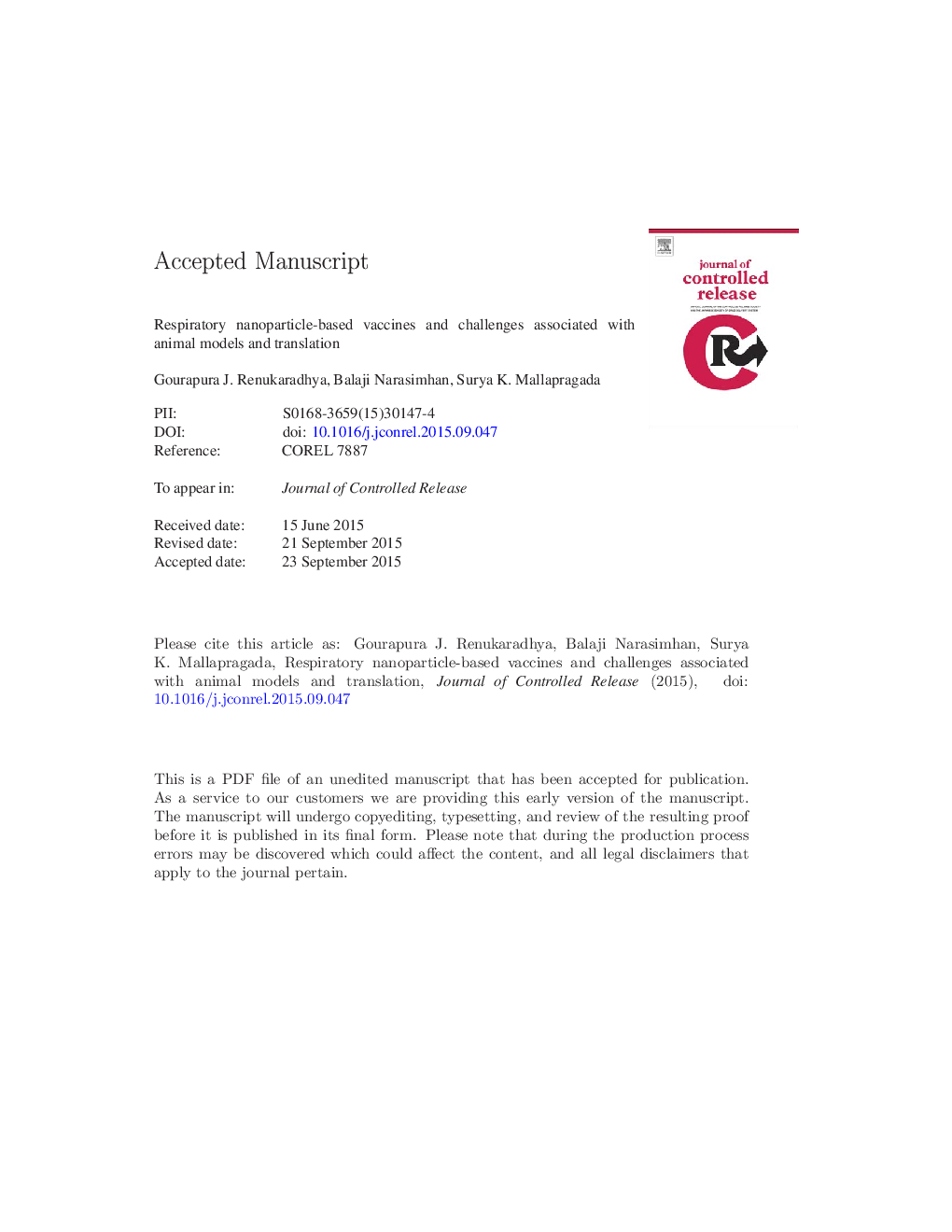 Respiratory nanoparticle-based vaccines and challenges associated with animal models and translation