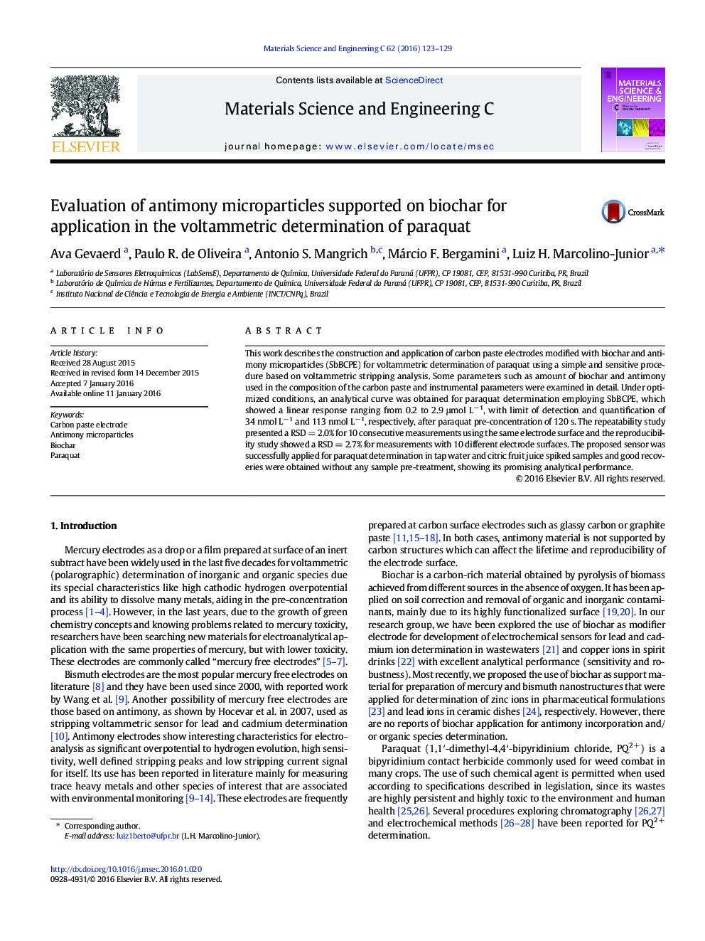 ارزیابی میکروارگانیسم های آنتیموان بر روی زیست سنج برای کاربرد در تعیین ولتاژ پاراکوات 