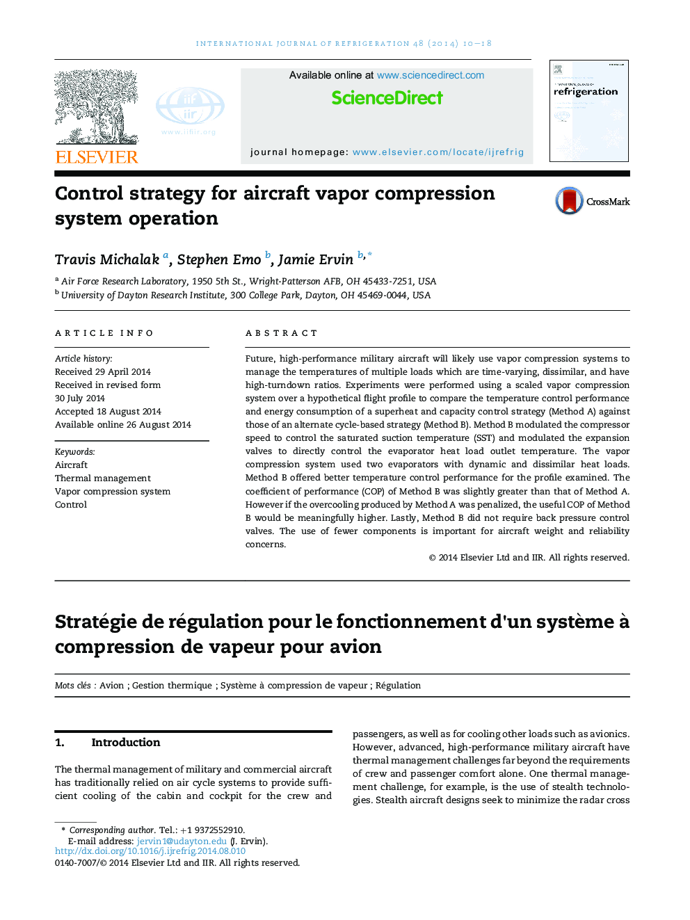 Control strategy for aircraft vapor compression system operation
