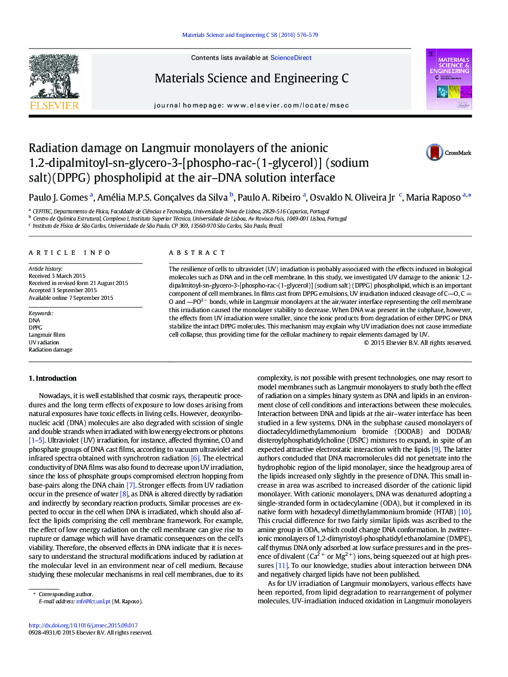 Radiation damage on Langmuir monolayers of the anionic 1.2-dipalmitoyl-sn-glycero-3-[phospho-rac-(1-glycerol)] (sodium salt)(DPPG) phospholipid at the air-DNA solution interface