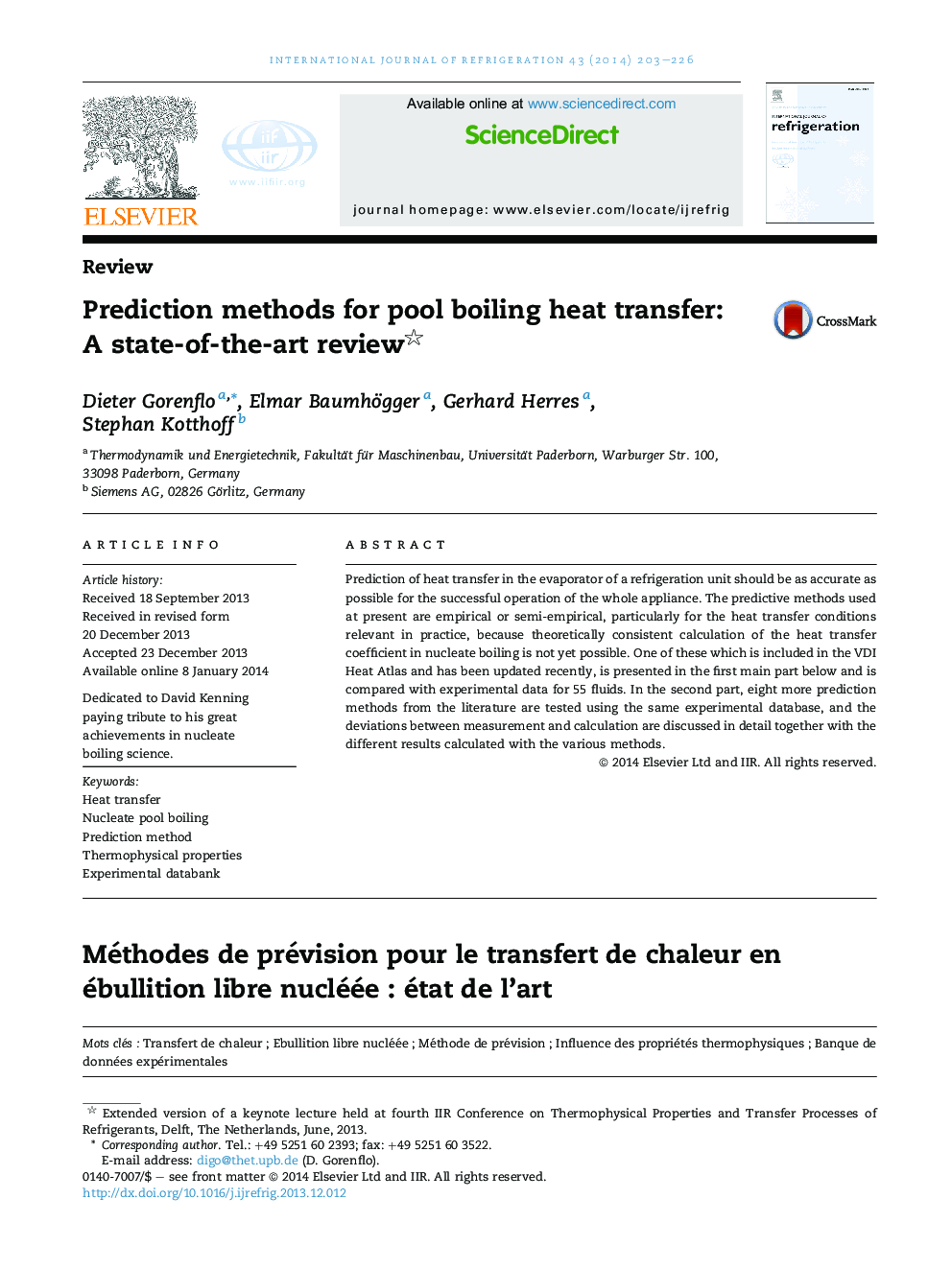 Prediction methods for pool boiling heat transfer: A state-of-the-art review 