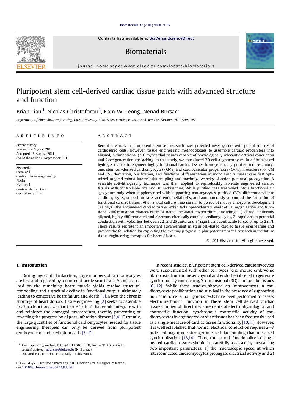 Pluripotent stem cell-derived cardiac tissue patch with advanced structure and function