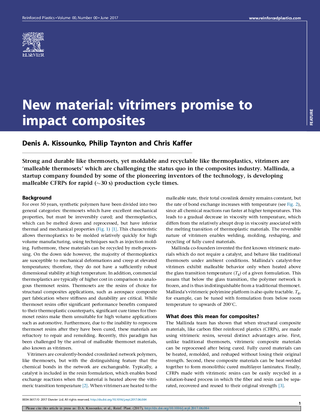 New material: vitrimers promise to impact composites