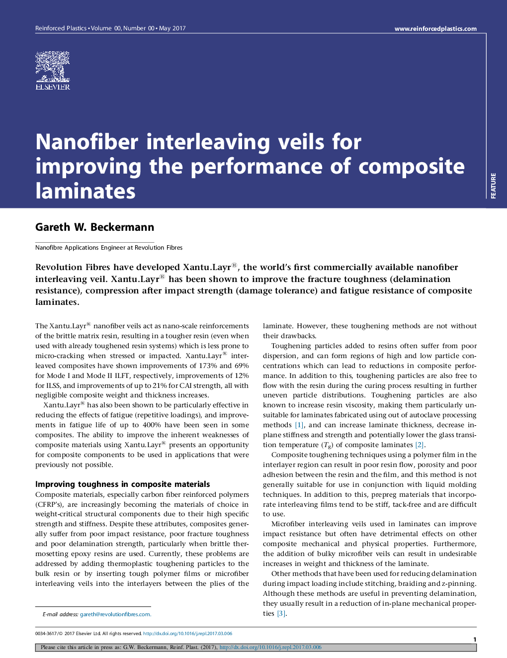 Nanofiber interleaving veils for improving the performance of composite laminates