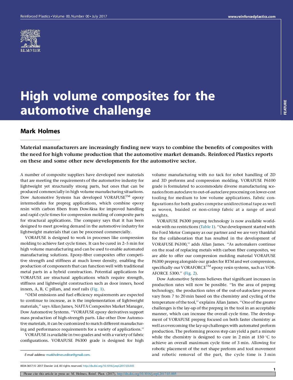 High volume composites for the automotive challenge