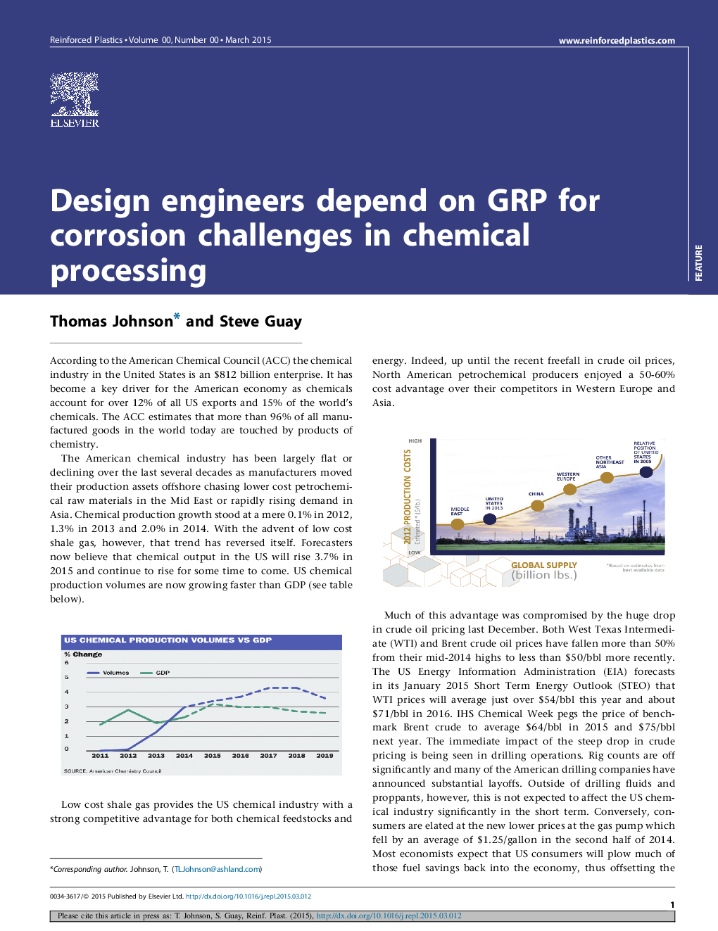 Design engineers depend on GRP for corrosion challenges in chemical processing