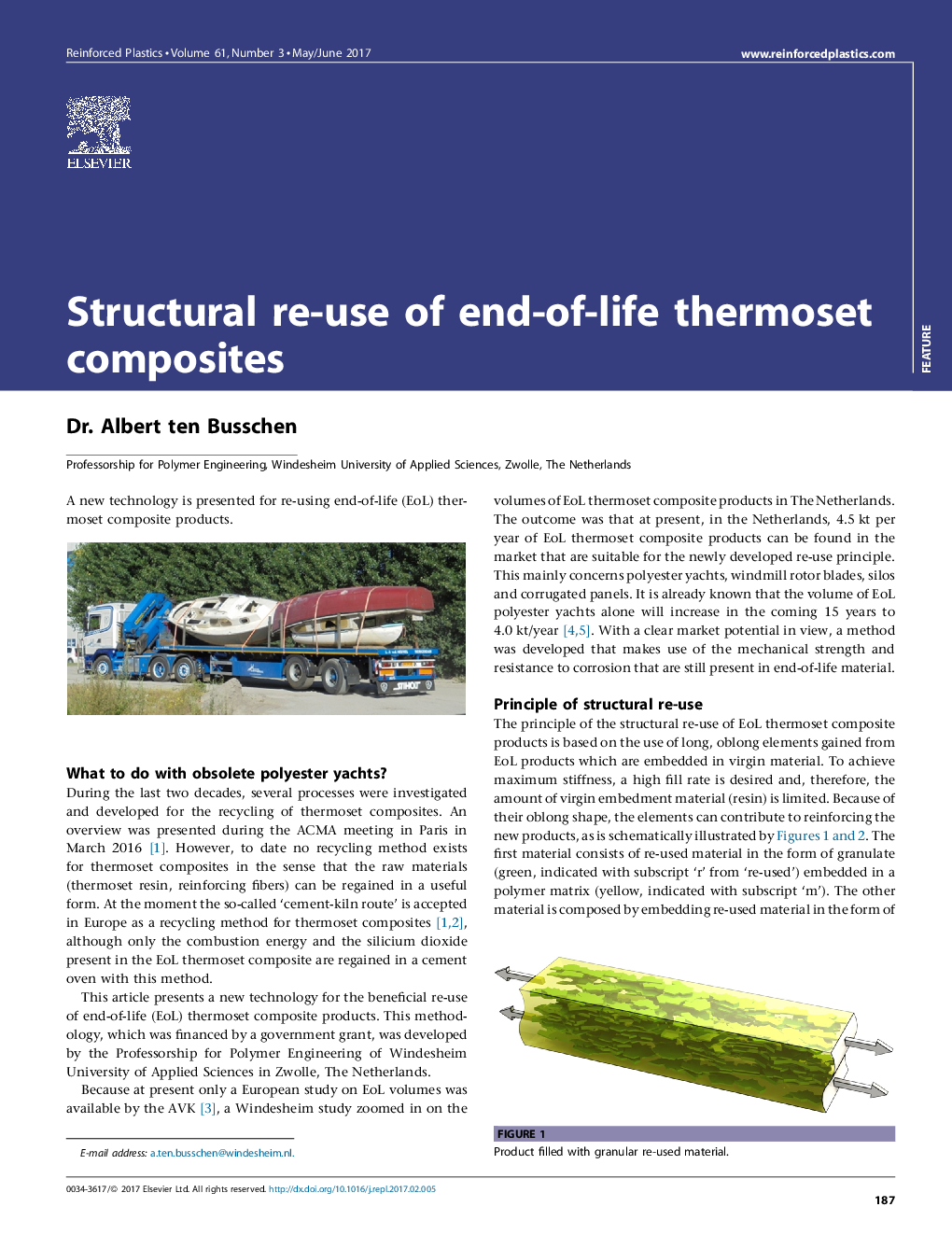 Structural re-use of end-of-life thermoset composites