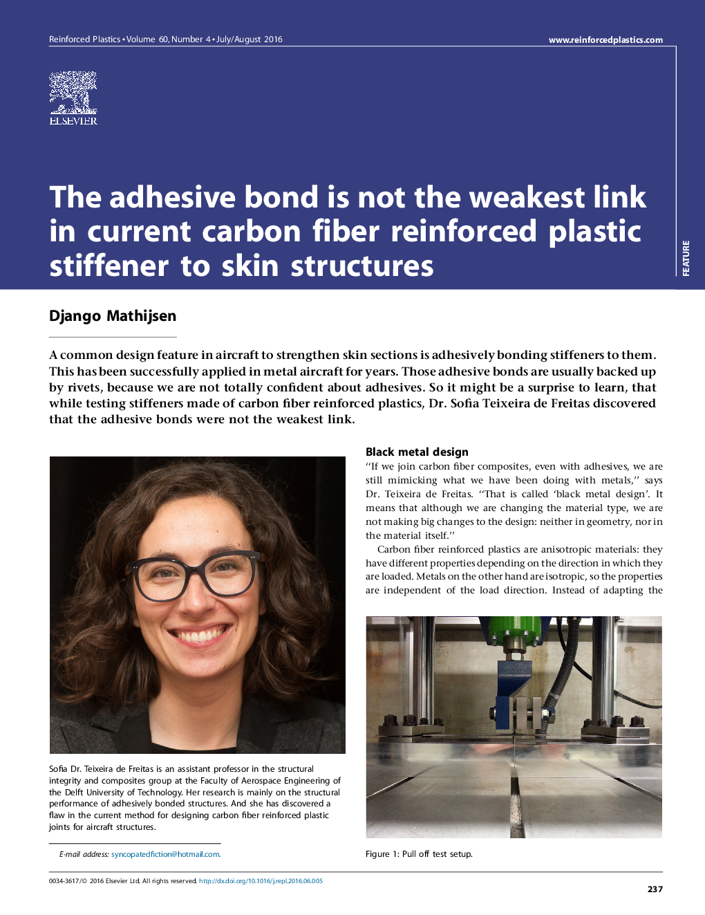 The adhesive bond is not the weakest link in current carbon fiber reinforced plastic stiffener to skin structures