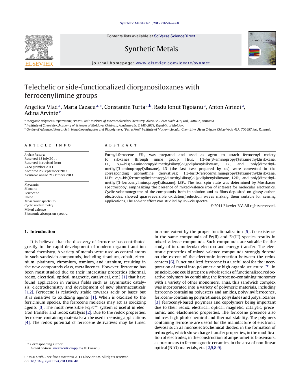 Telechelic or side-functionalized diorganosiloxanes with ferrocenylimine groups