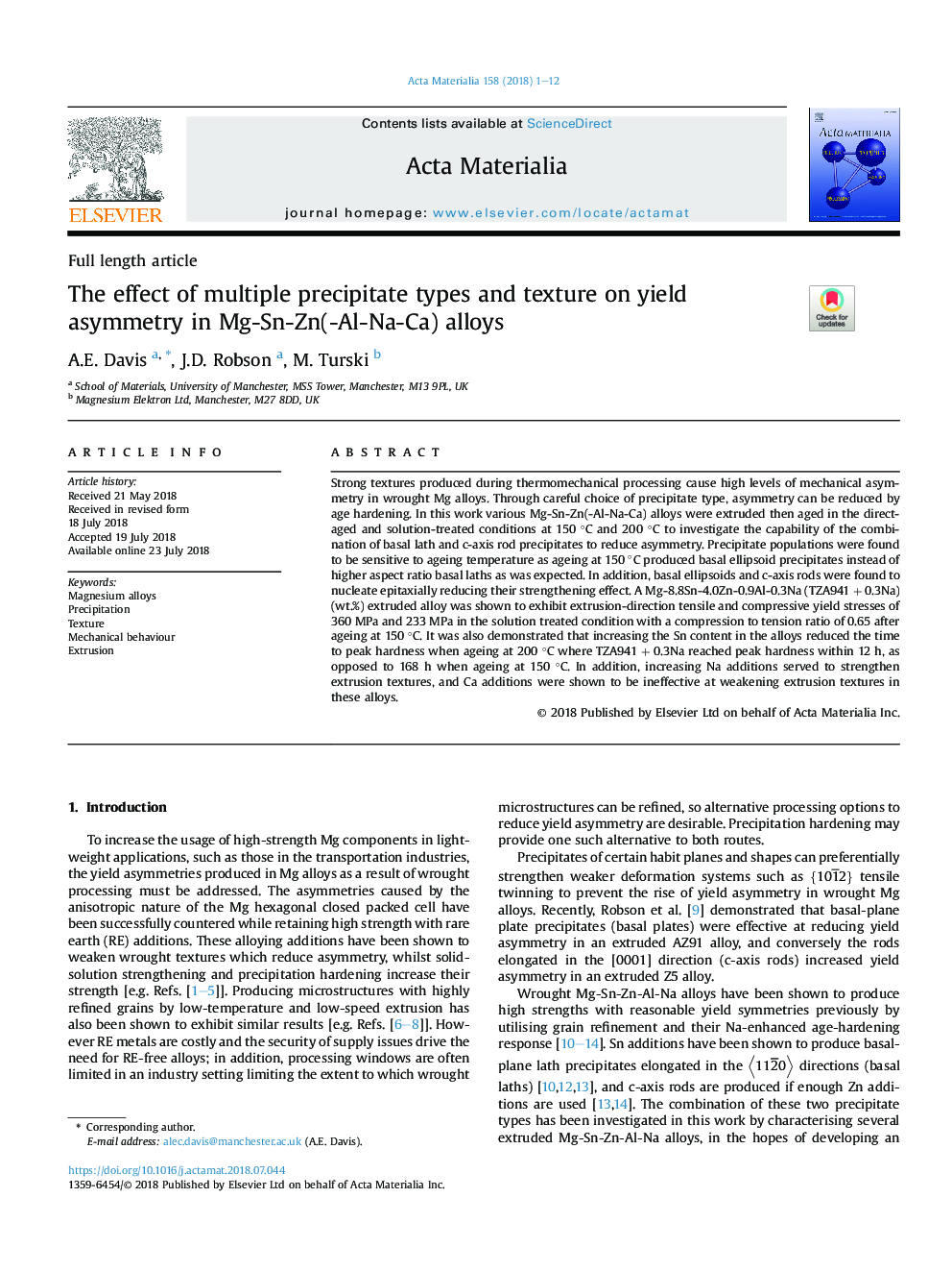 The effect of multiple precipitate types and texture on yield asymmetry in Mg-Sn-Zn(-Al-Na-Ca) alloys