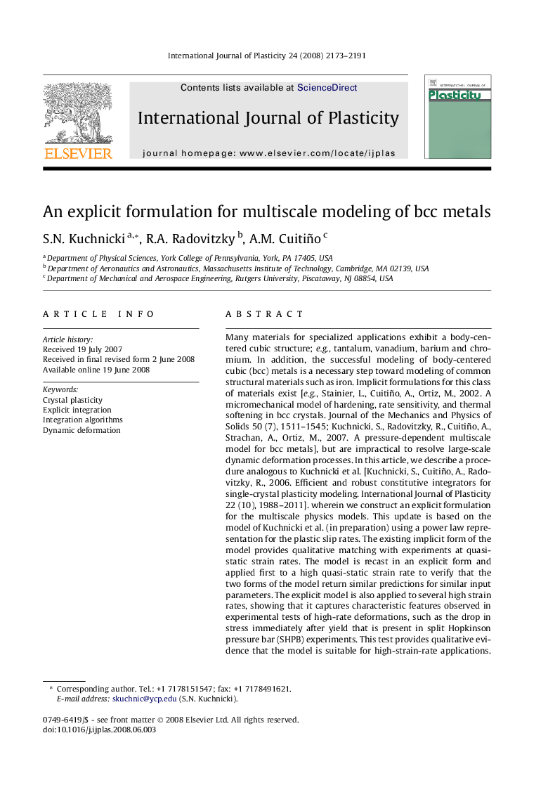 An explicit formulation for multiscale modeling of bcc metals